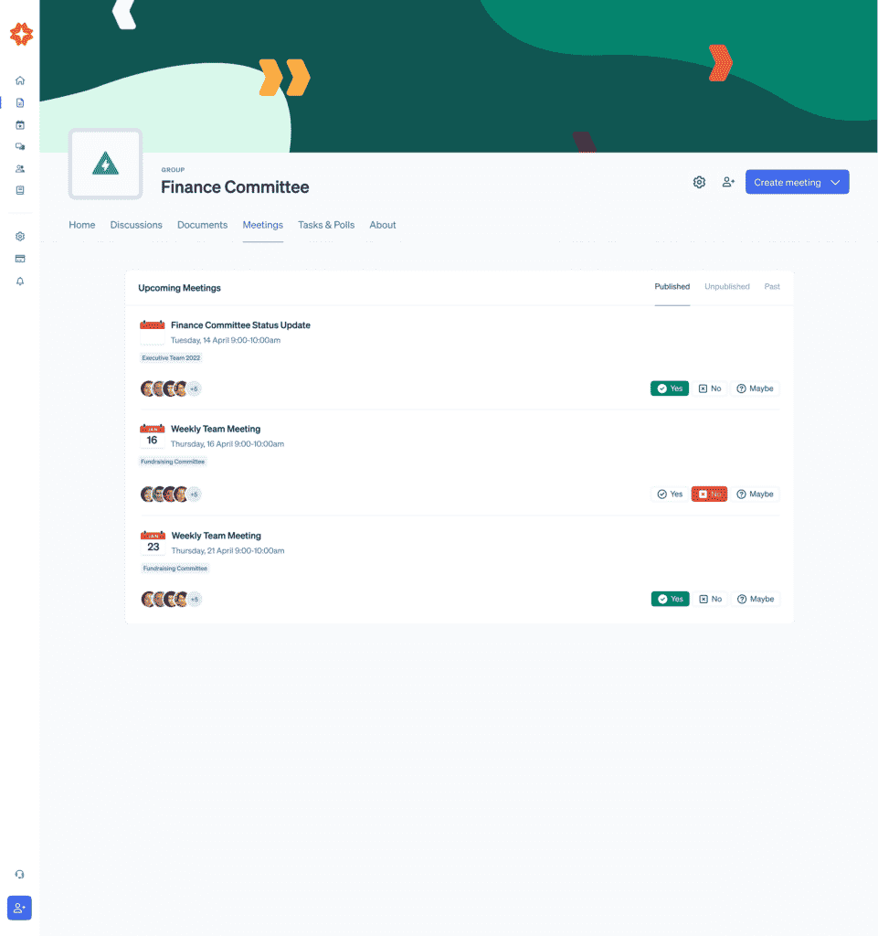 Product screenshot - Group Meeetings