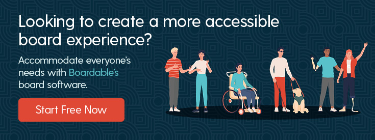 Get a free trial of our accessible board software to promote digital accessibility.