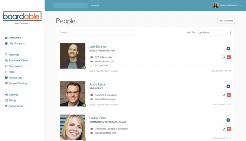 Boardable People Directory - Board Management Software