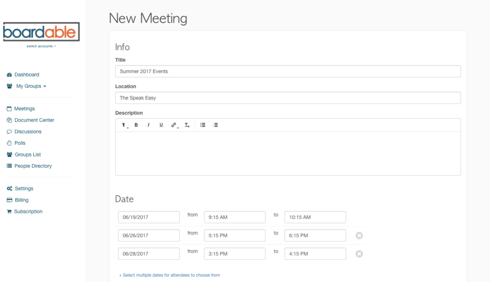 Boardable 2.1 Product Updates - Meeting Center - Meeting Scheduler -
