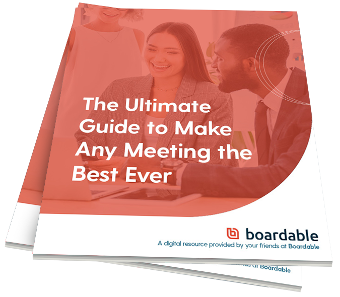 Grab a free copy of this ebook from Boardable that shows you how to have effective meetings that have a clear purpose, outcome, and expectations for what to do next.
