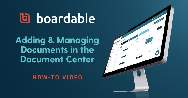 Learn how to add and manage documents in your Boardable Document Center with this short video and other support resources. Easier information sharing is just a click away!