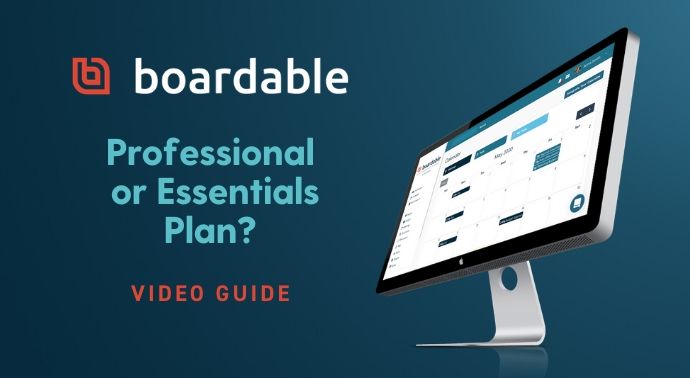 Watch a short video about the difference between the Professional and Essentials plans in Boardable.
