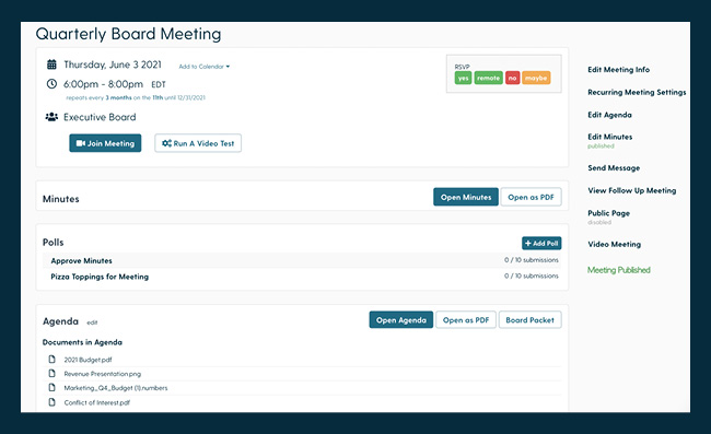 Boardable makes connecting your board meeting minutes, agenda, and tasks of a past meeting with the next one a breeze.
