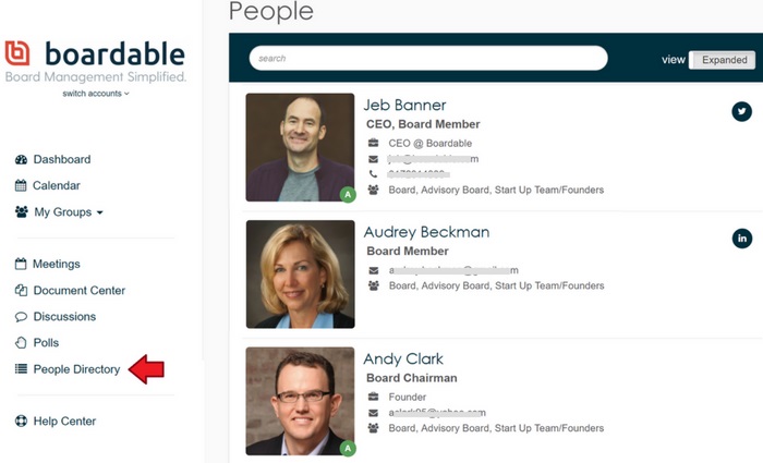 Boardable People Directory to help with board member engagement