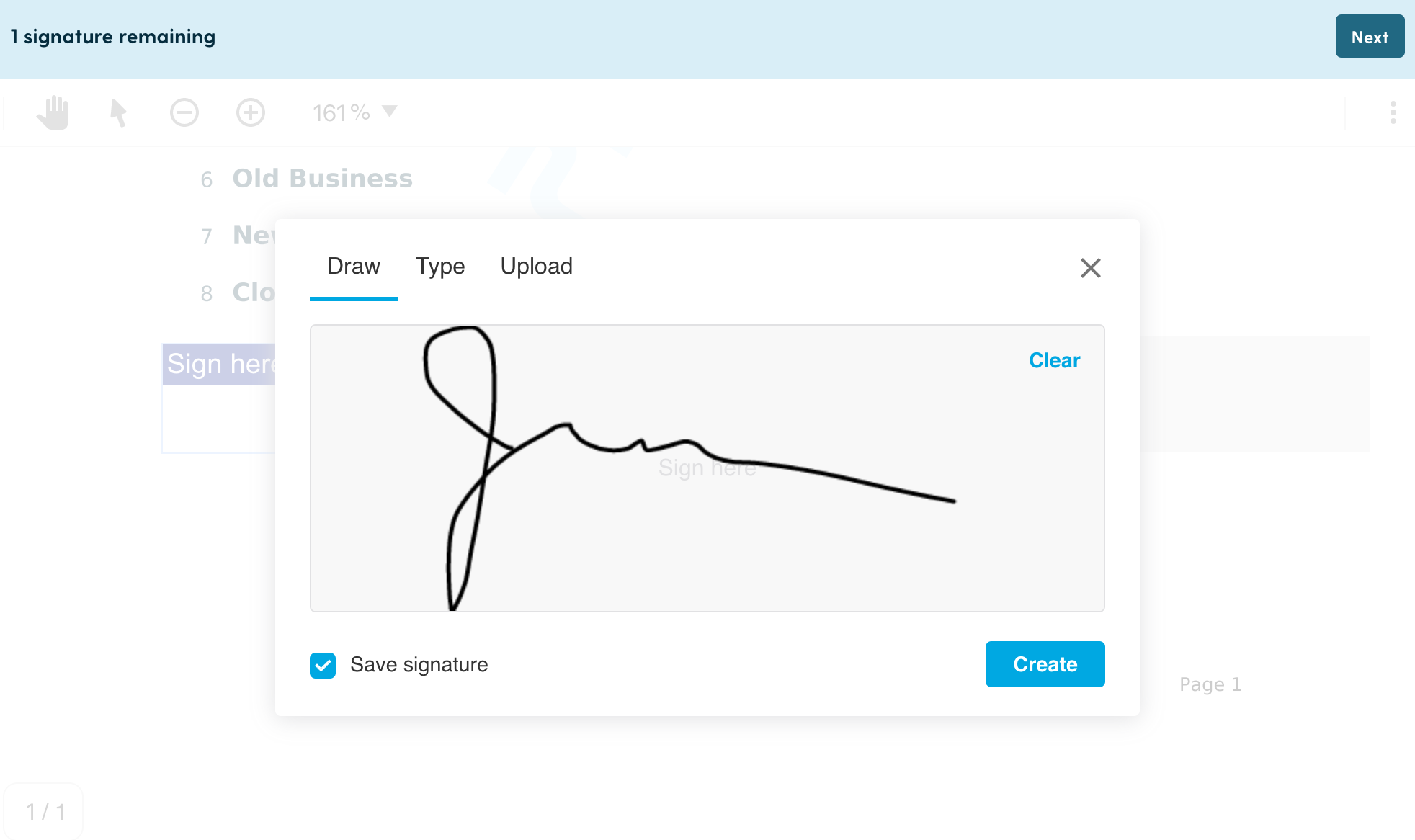 The e-signature feature in Boardable allows nonprofits to quickly obtain legal signatures in minutes.