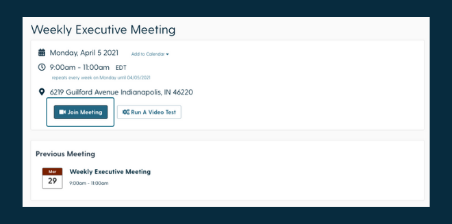 Board members can join your virtual board meetings with the click of a button.